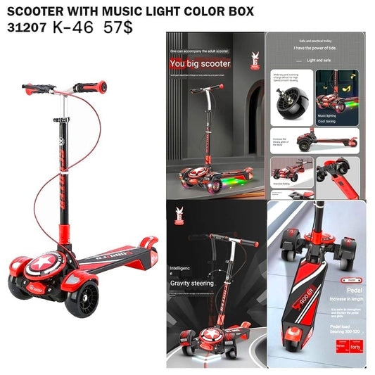 Red scooter with light box